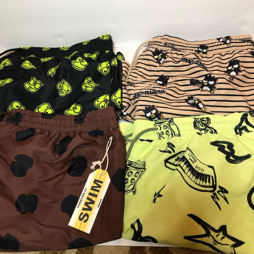 Men’s Swim Shorts Trunks Forever 21 Size XXL Lot of 4